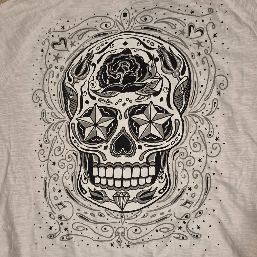 Sugar skull thin hooded shirt